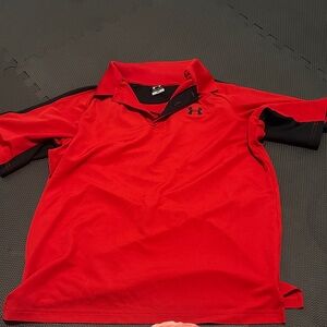 Under Armour Men's Red and Black Polo Shirt